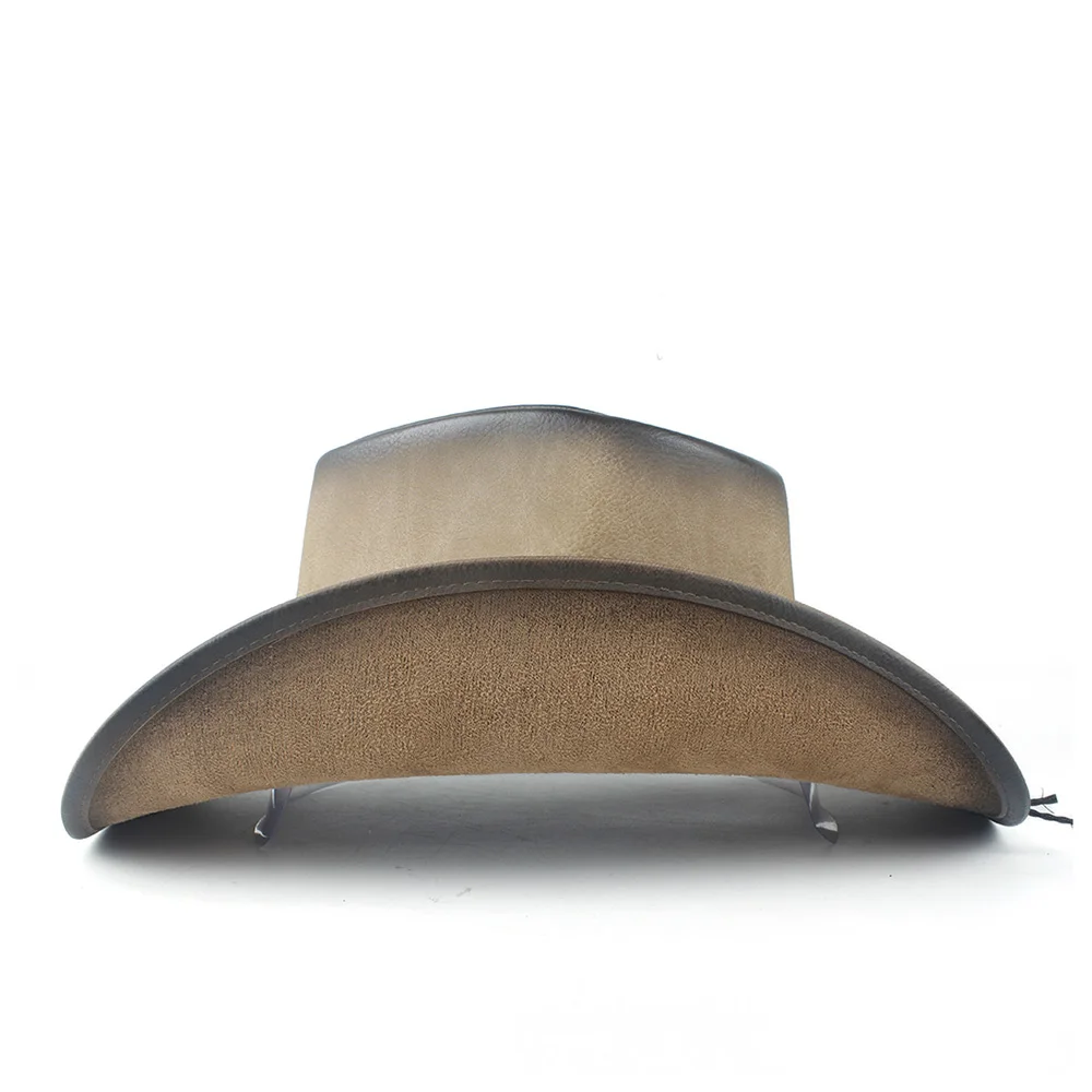 Женская и Мужская модная ковбойская шляпа в стиле панк с кожаным ремешком Sombrero