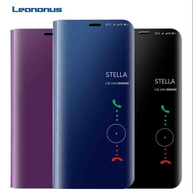 Умный чехол Leanonus P20 Pro откидной зеркальный Прозрачный для huawei умный чип телефона
