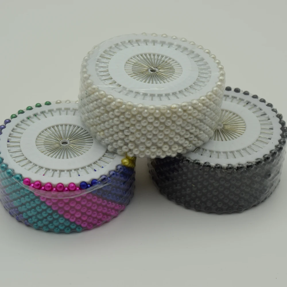 4800 шт Прямые булавки с жемчужной головкой черно-белые разноцветные для шитья