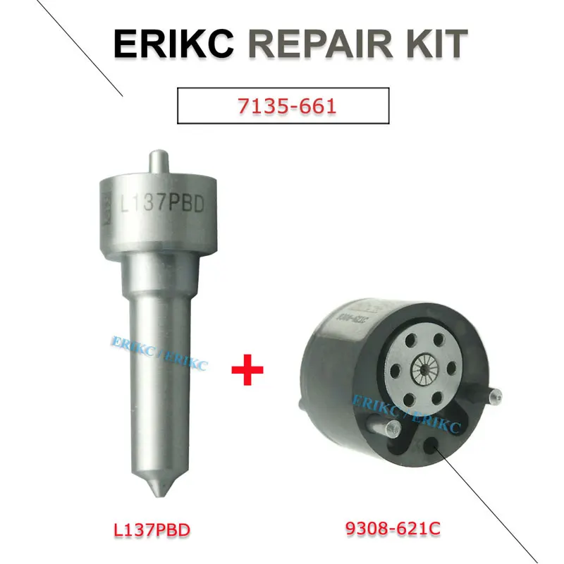 ERIKC 7135-661 ремонтные наборы деталей топливной форсунки комплект L137PBD+ 9308-621C клапан и сопло 9308 621c для EJBR02901D EJBR03701D EJBR02401Z