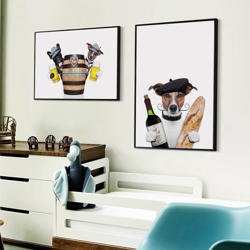 Fashion Funny Dog Animals Canvas Art Painting Poster Print A4 Picture Wall Photo Home Decoration For Living Room | Дом и сад