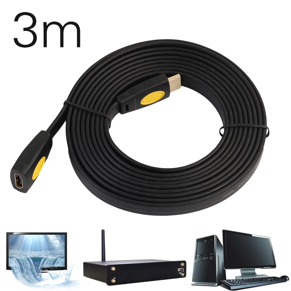 HDMI 2,0 мужчин и женщин удлинитель HDMI Соединительный кабель расширение 4 к x 2 к 60 Гц высокая скорость для ТВ коробка/ноутбук/ПК/DVD/PS3/PS4