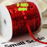 100 yards 6mm round sequins trim sold per packet of 1 roll100 yards 9 red confetti