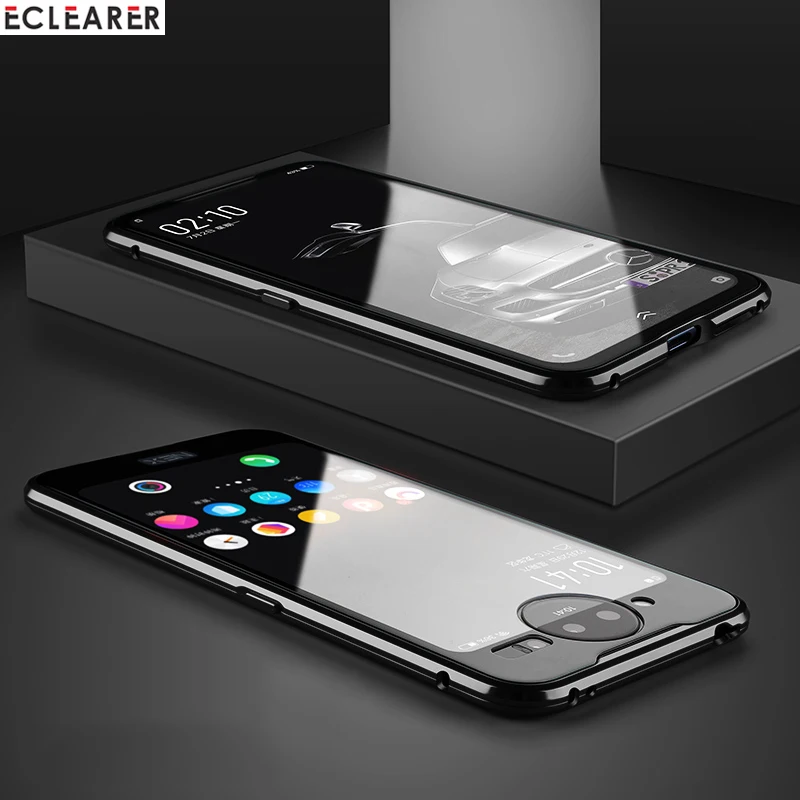 360 полная защита двухсторонний чехол из закаленного стекла для VIVO NEX двойной дисплей Роскошный Алюминиевый металлический магнитный чехол-бампер