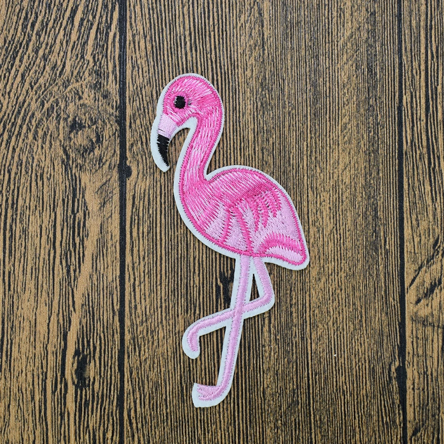 10 шт. нашивки с вышивкой в виде розового фламинго для джинсов|embroidered patch|patches for