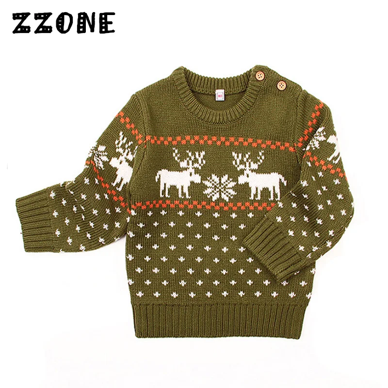 6M-24M Baby Girls/Boys Deer Pattern Winter Knitted Clothes Boys/Girls O-Neck Pullovers Sweaters Newborn Kids Dot Jumper DC509 |