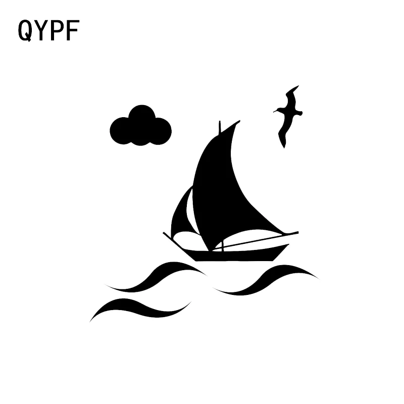 QYPF 14 1*14 6 см парусная лодка наклейка силуэт птицы Морской Декор автомобильный