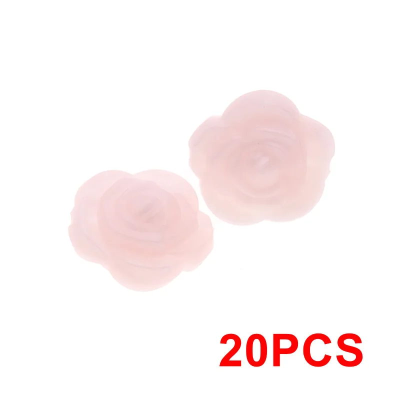 90 Metallic Pink 20 шт. мини-цветок розы Силиконовые Детские Прорезыватели бусины BPA бесплатно Новорожденные прорезывание зубов ожерелье браслет установка DIY Binfant уход подарки - Цвет: 90 Metallic Pink