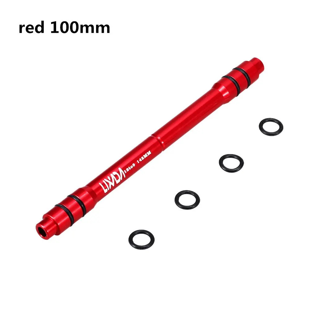 red 100mm Оси для велосипеда Lixada от 12 мм до 9 мм MTB шампур переднего колеса адаптер 100 135 142 148 мм запчасти для велосипеда - Цвет: red 100mm