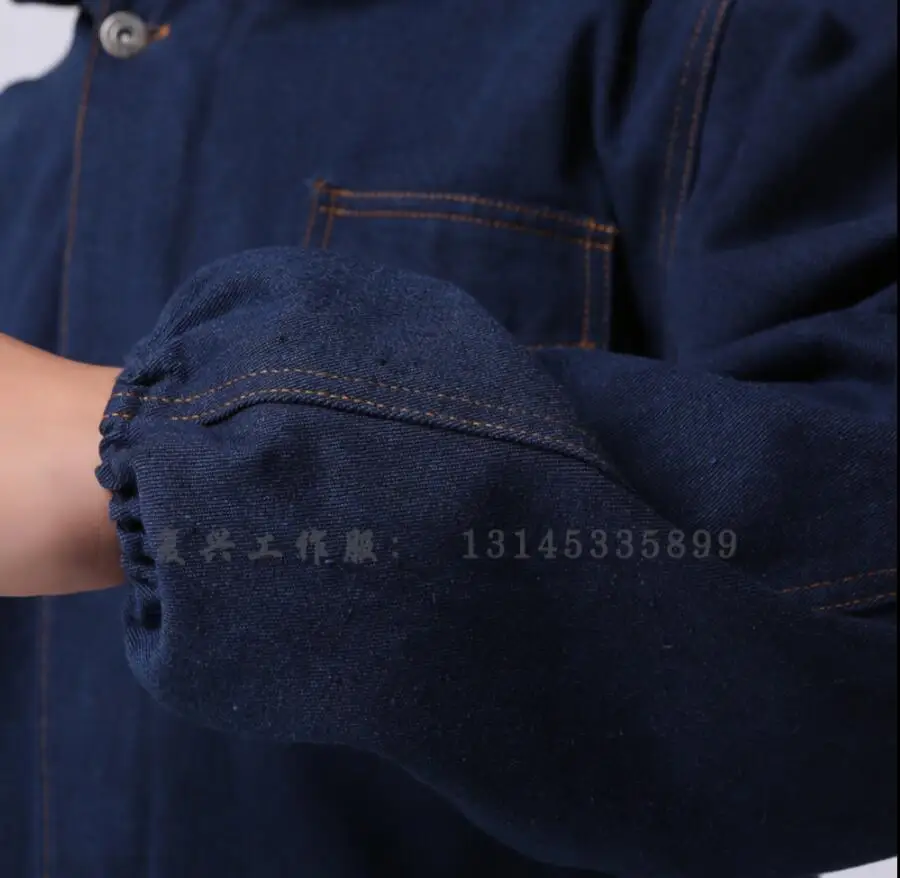 Мужской джинсовый комбинезон с капюшоном одежда для ремонтников Сварочная