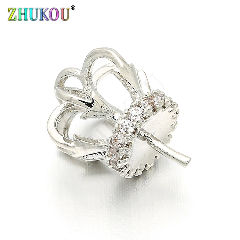 9*12 мм бусины из латуни с кубическим цирконием подвески в форме короны для