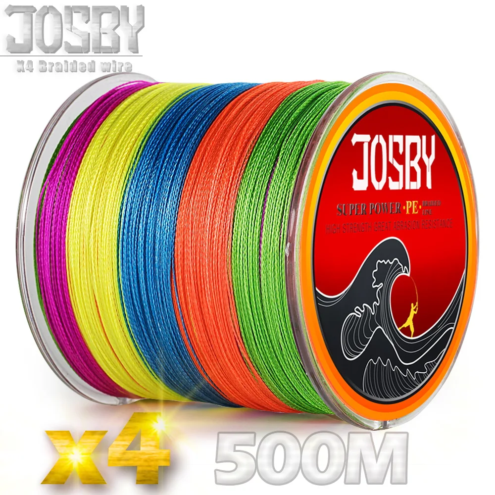 JOSBY новая плетеная рыболовная леска 4 нити разноцветный 500 м PE морская ловля карпа