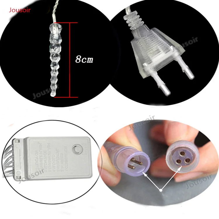 Праздник освещения 3 м * 96 светодио дный сосулька Красочные Фея Рождество Шторы строка luminarias гирлянда