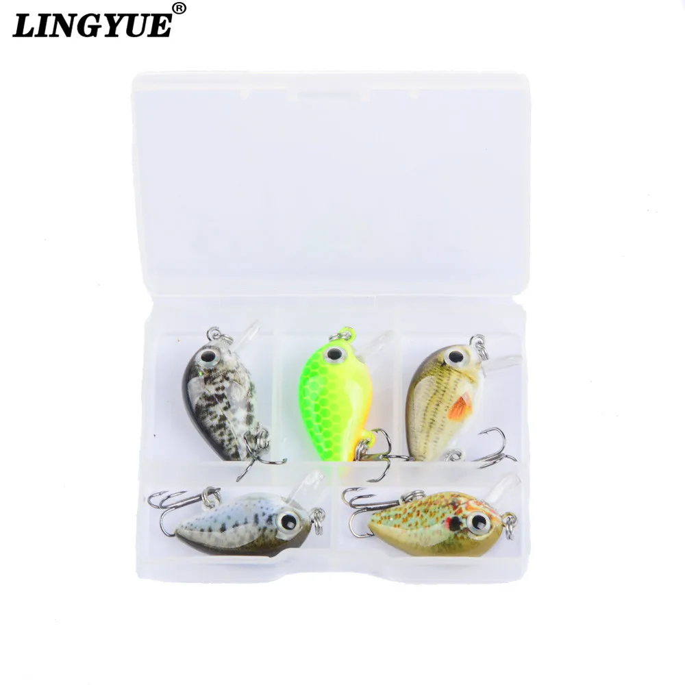 LINGYUE 5 шт./кор. Жесткий мини воблеры небольшой рукоятки приманки рыболовные приманки 3 см/1,8 г(Wobbler) Хорошая покраска рыболовные снасти