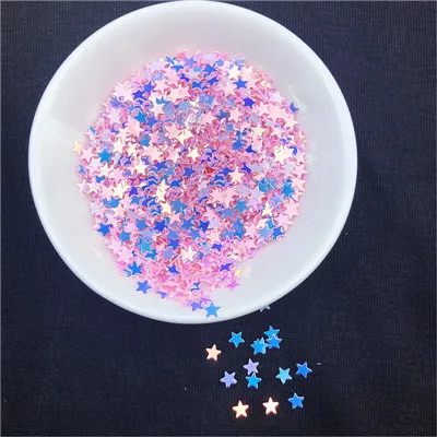 JG Light Pink 10 г/упак. сверкающие Ложные Nail Звезда блестки 4 мм Star Glitter пайетками порошок ремесло ногтей ткани блесток, слизь Свадьба Decro - Color: JG Light Pink