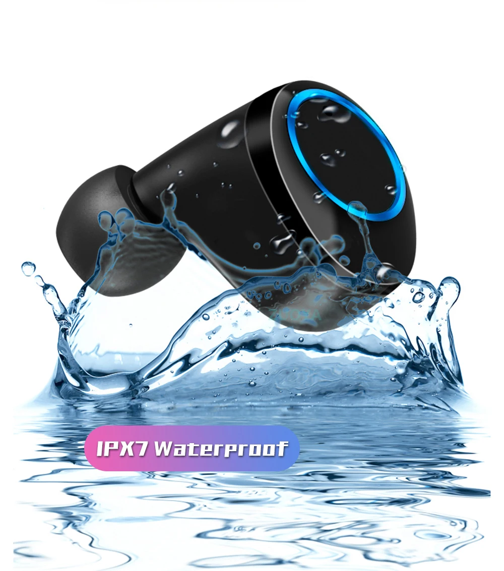 TWS Bluetooth с сенсорным управлением 5,0 водонепроницаемые IPX7 наушники истинные беспроводные наушники HD стерео беспроводные HiFi глубокие басы