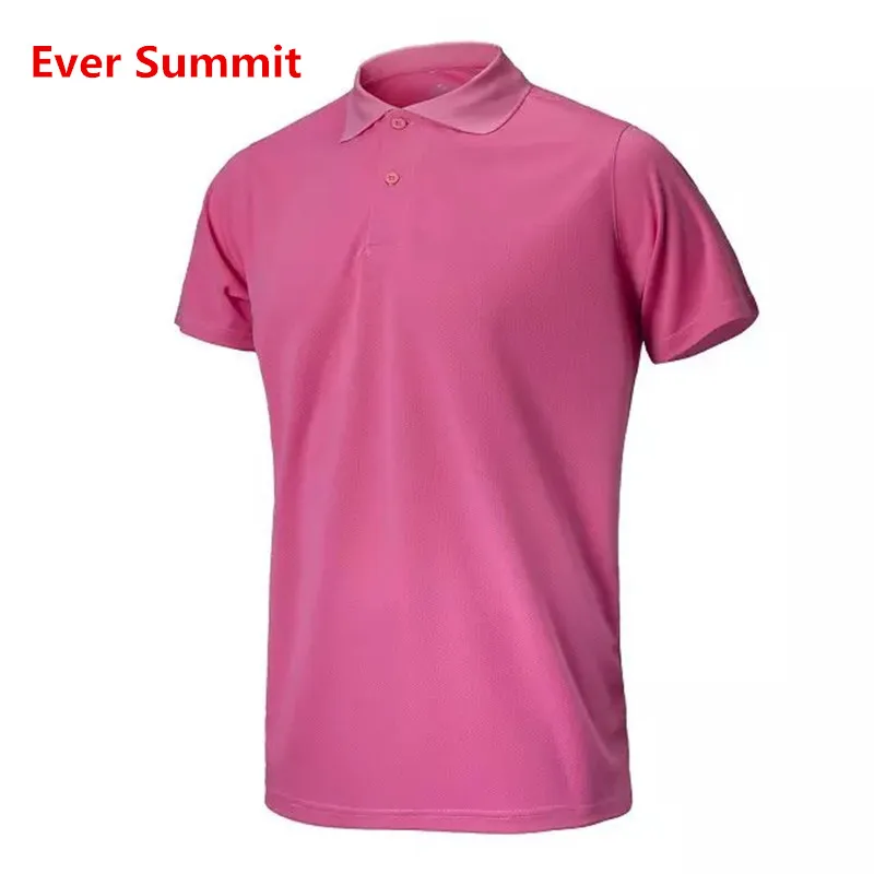 Ever Summit Man Sports POLO хлопок высокого качества взрослые летние плюс футбольные майки индивидуальный логотип удержание поло Golftennis - Цвет: pink