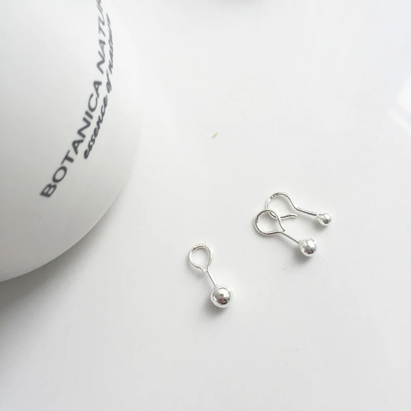 Anti allergy maintenance pierced 99 fine silver hook Silver Earrings Doug pure Tremella nail female R169 | Компьютеры и офис
