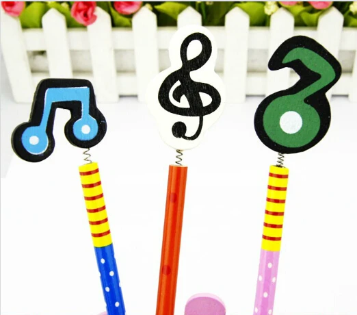12 шт./лот креативный милый карандаш музыкальная нота HB деревянный для письма