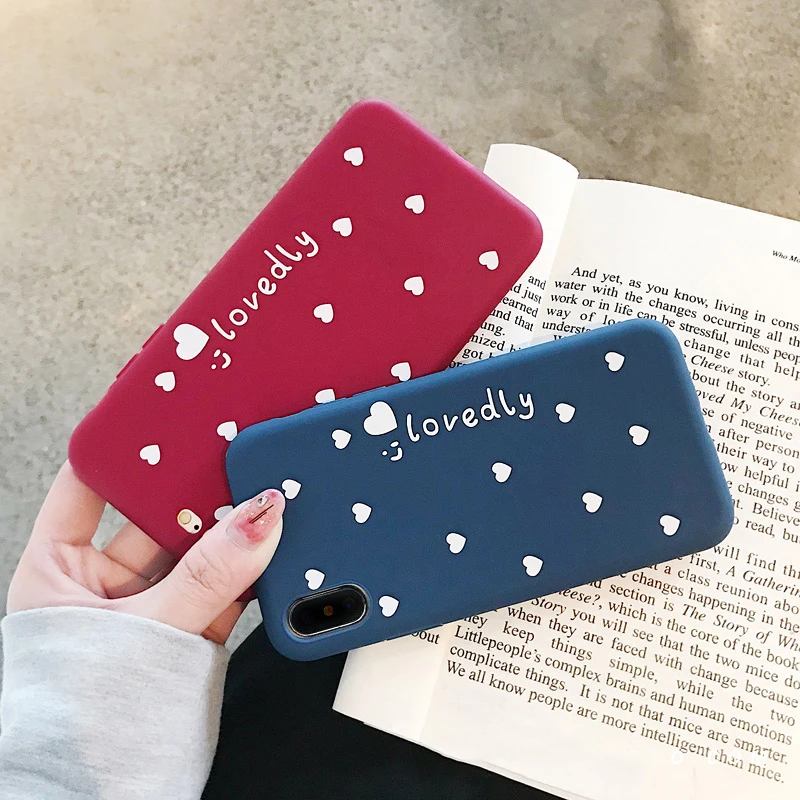 GlamPhoneCase Simple Small Love Heart Phone Case For iphone XS Max XR 8 8plus 7 7plus 6/6S Plus Fashion Soft Back Cover |