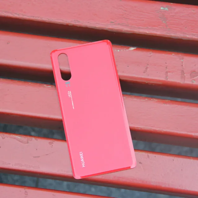 Orange huawei чехол со стеклянной задней крышкой для huawei P30 6," задняя дверь корпус Защитная задняя крышка чехол s чехол для телефона - Цвет: Orange