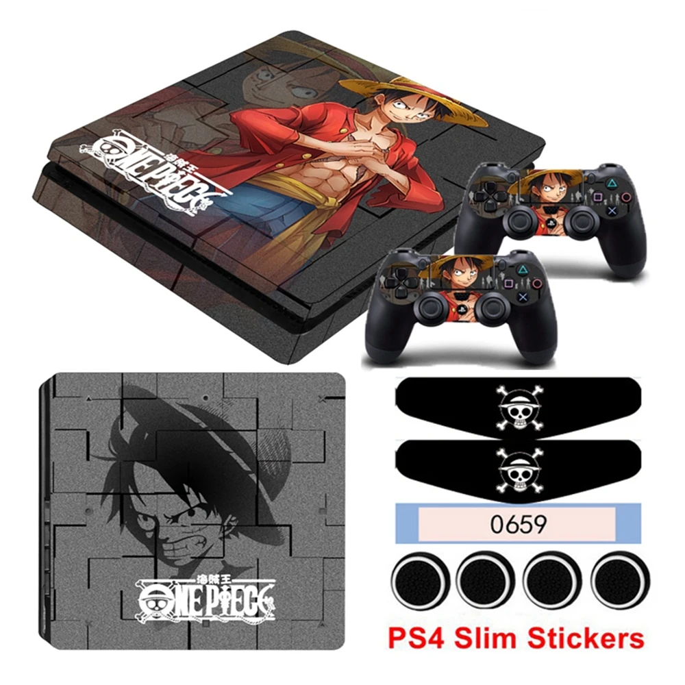 Чехол наклейка для игровой приставки 4 Slim PS4 Console и наклейки 2 slim контроллеров|cover