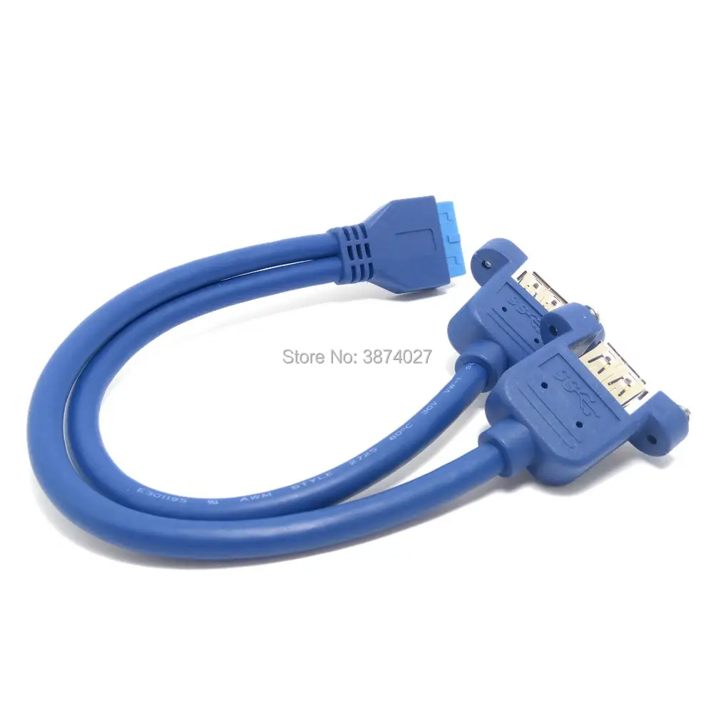 Винтовая панель с двумя портами USB 3 0 тип к материнской плате 20 контактный кабель см/50 см|Кабели USB| |