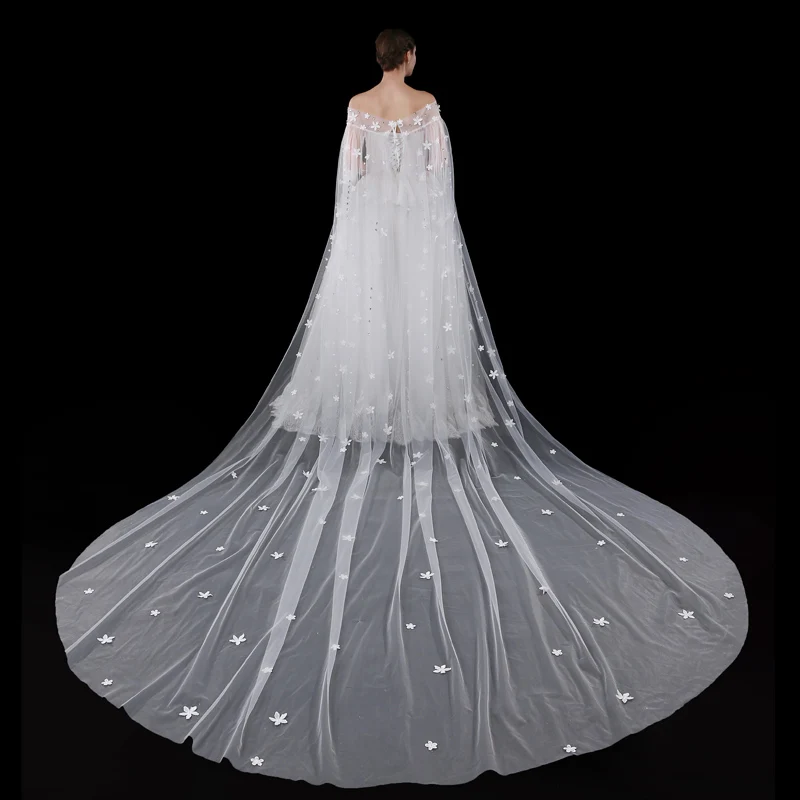 Новинка 2017 элегантная длинная кружевная Свадебная куртка цвета слоновой кости