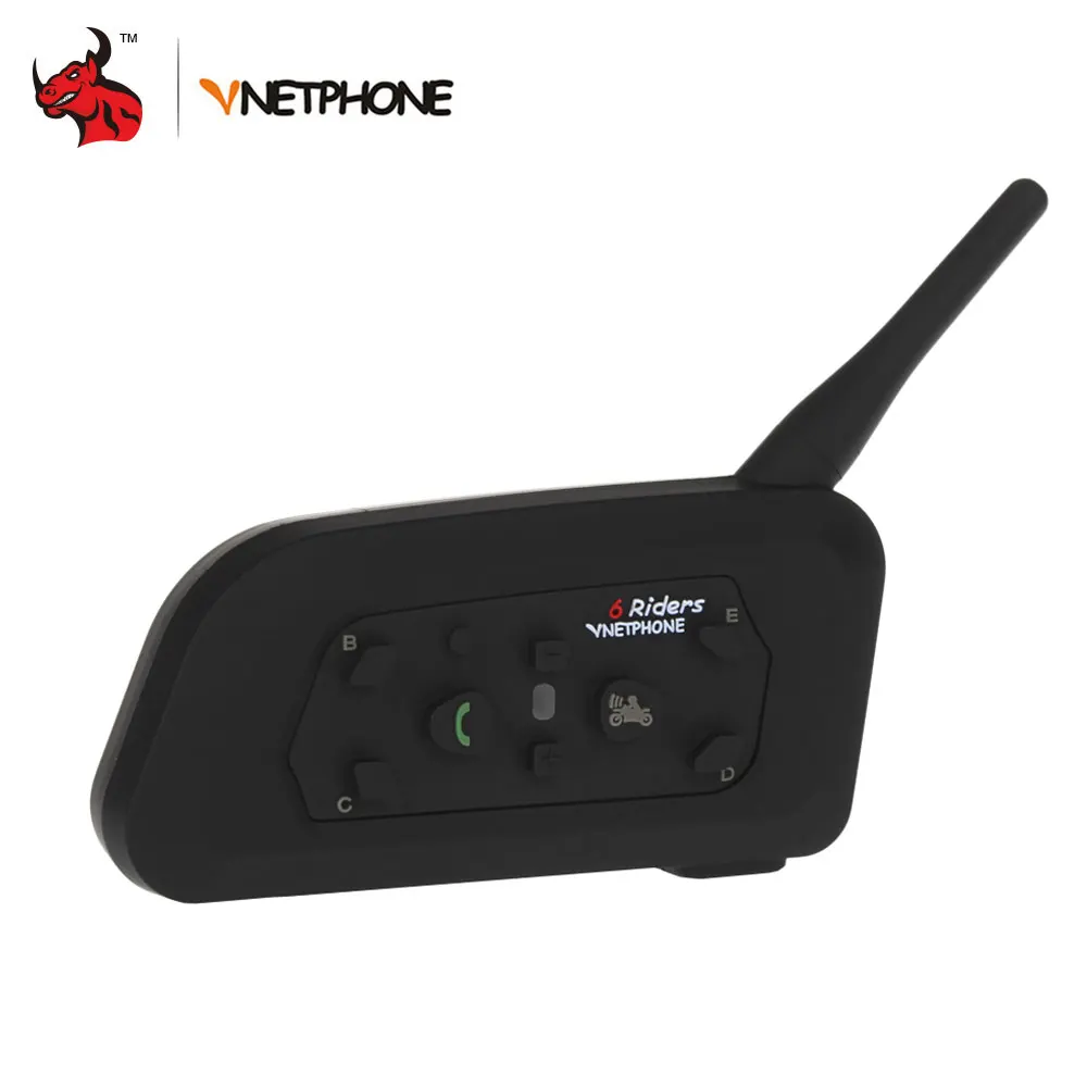 VNETPHON 1200M BT Bluetooth мотоциклетный шлем домофон 6 всадников полный дуплексный