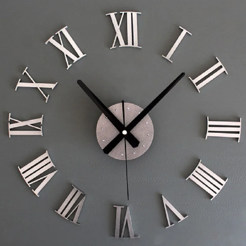 Настенные часы 3D большой Horloge обои Saati цифровые настенные самоклеющиеся Relogio де