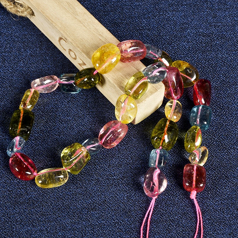Smooth Crystal Beads 8-15mm Tourmaline Quartz For Handmade jewelry chain Necklace 15inch Loose H230 | Украшения и аксессуары