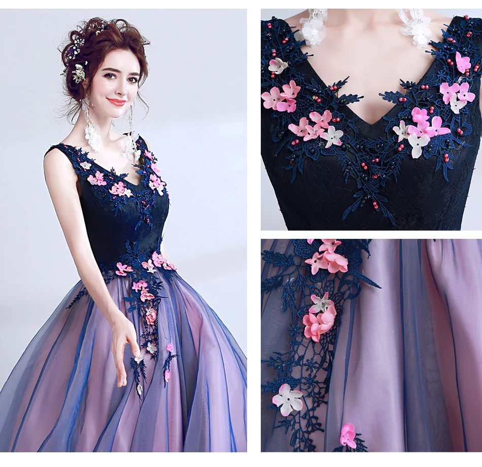069 Новое контрастное вечернее платье Vestido de festa