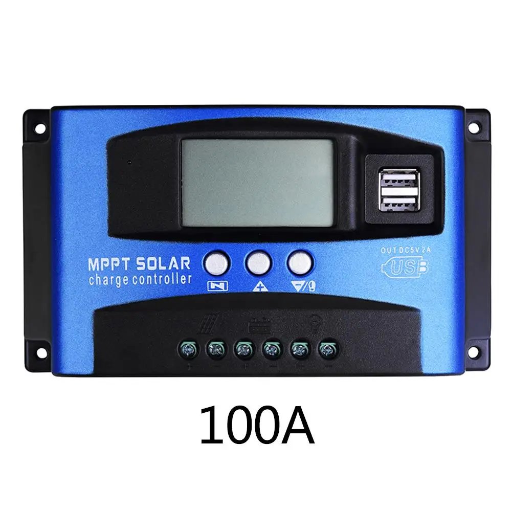 100A 30A/40A/50A/60A/100A 12 В 24 в MPPT автоматический контроллер заряда PWM с ЖК-дисплеем регулятор панели солнечных батарей PV домашняя Прямая поставка - Цвет: 100A