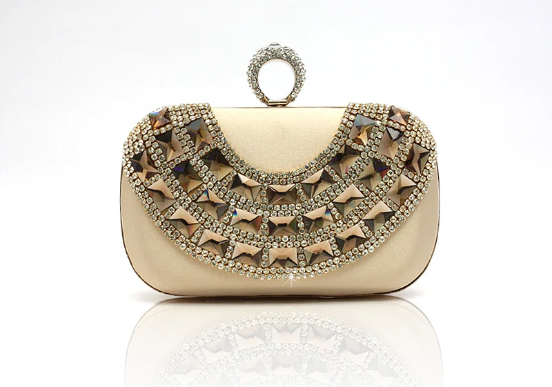 2016 High Quality Apricot Ladies Zircon Wedding Evening Bag Clutch handbag Bride Party Purse Mini Makeup Mujere Bolso 12026# | Багаж и