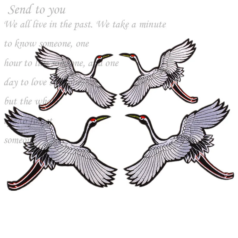 1 шт. японского журавля Вышивка пришить железа на патч нашивка ткань переводы