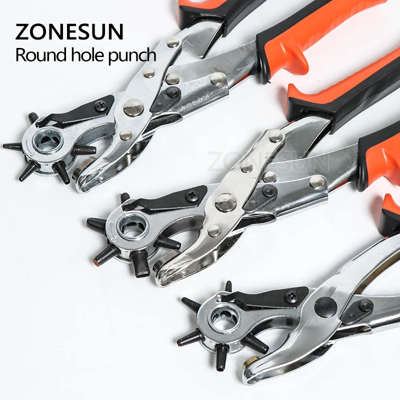 Инструменты для кожи ZONESUN вращающиеся плоскогубцы пробивки отверстий перфоратор