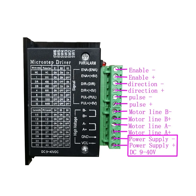 Комплект из 3 предметов, 6 шт. TB6600 Драйвер шагового двигателя Nema 23; большие размеры 34-42/57/86 17 4A DC9-40V 1 Ось шаговый двигатель