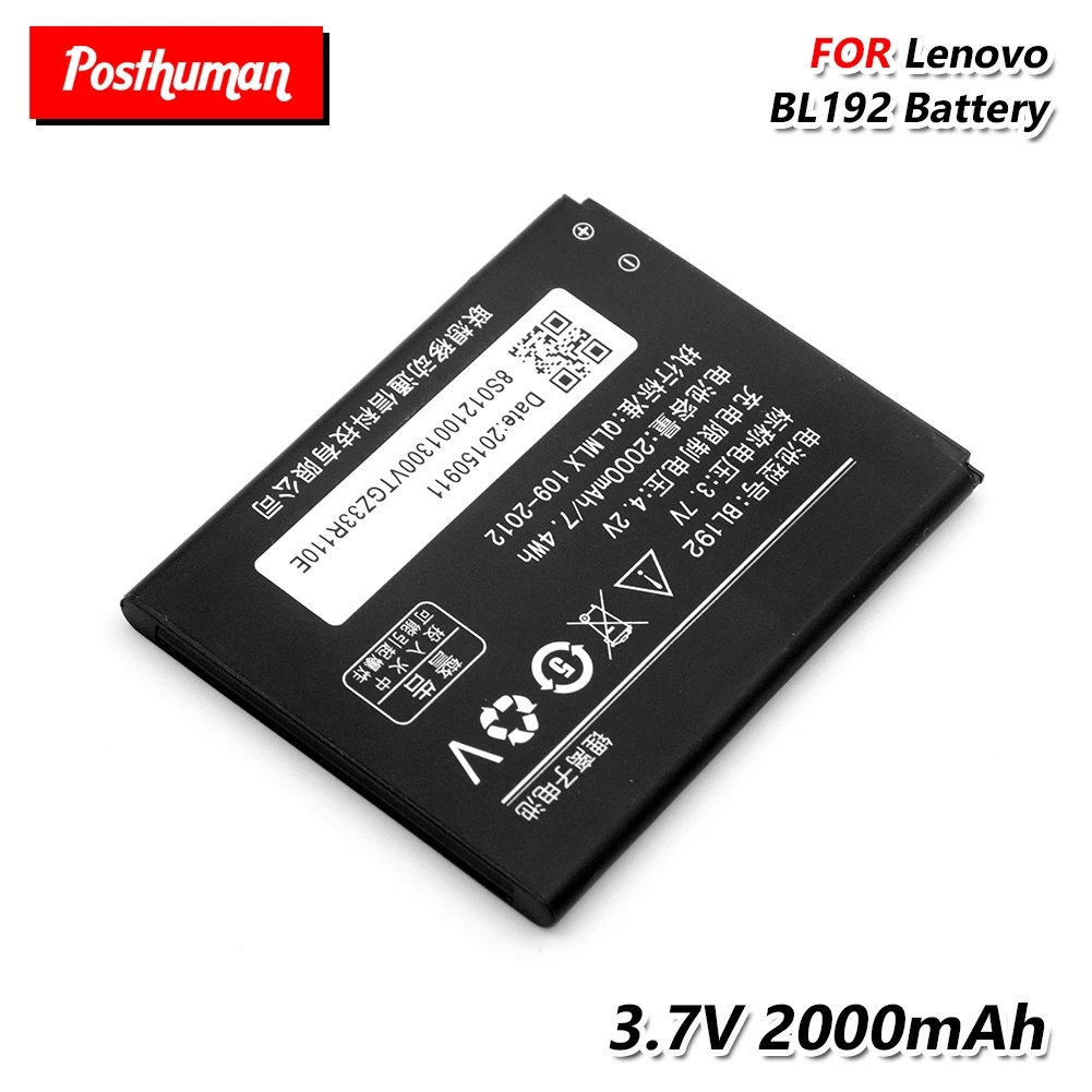 Литий ионный аккумулятор BL192 для телефона Lenovo A388T 3 7 В 2000 мАч A328 A328T A590 A560 A680 A750 A526
