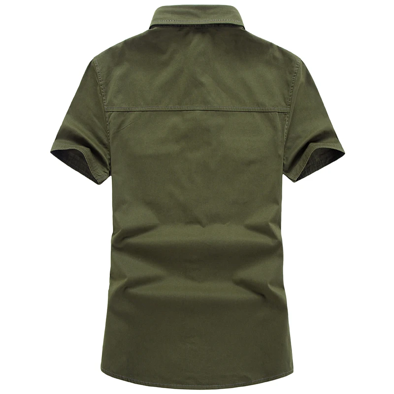 Повседневная Классическая рубашка Мужская облегающая армейская в стиле