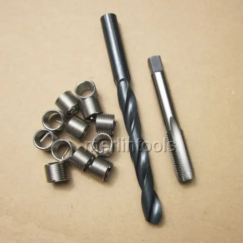Ремонт катушки резьбы М10x1 сверло и кран 12 вставок тонкая резьба|thread repair|drill drilldrill