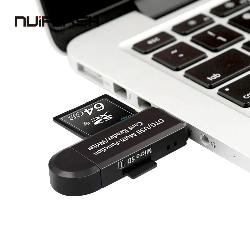 Nuiflash карты памяти устройство для чтения Micro USB OTG к USB 2,0 адаптер SD кард-ридер для Android телефона планшета ПК