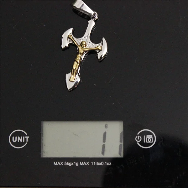 11 г Мини Золотой 2-слойный женский топор мужской кулон с Иисусом крутой Иисус Бог