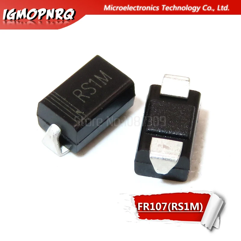 100 шт. FR107 SMD RS1M фотосессия | Электронные компоненты и принадлежности