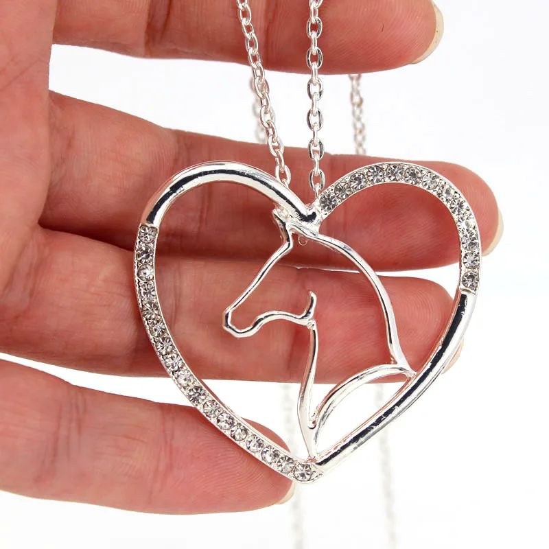 Hzew Серебро Цвет Горячая Распродажа большое сердце кристалл и подвеска в форме