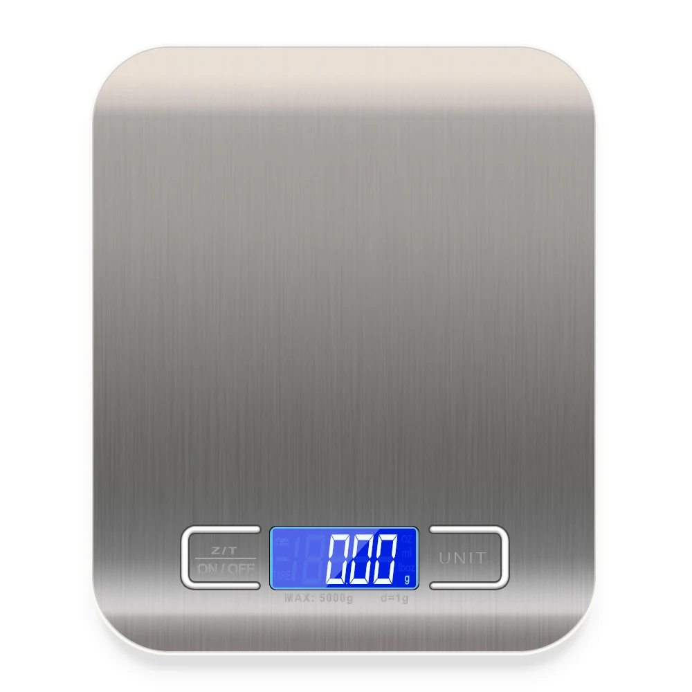 scale ЖК-дисплей цифровой Кухня весы 11LB/5кг кухонные весы для продуктов баланс Пособия по кулинарии инструмент с супер тонкий Нержавеющая сталь платформа MCT-20 - Цвет: scale