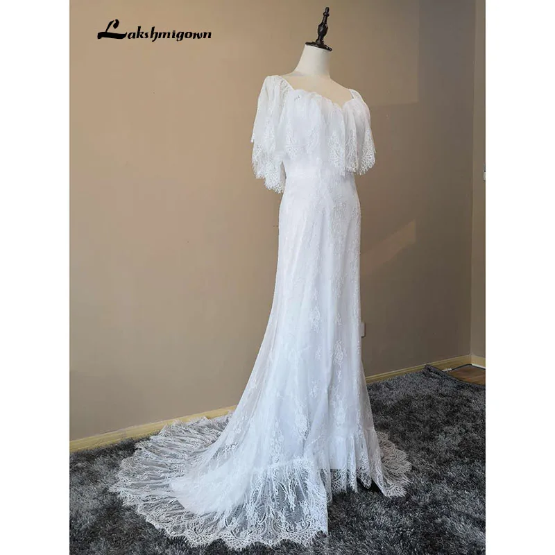 Vestido De Noiva кружевной пляжный Boho свадебный наряд с открытой спиной белые свадебные