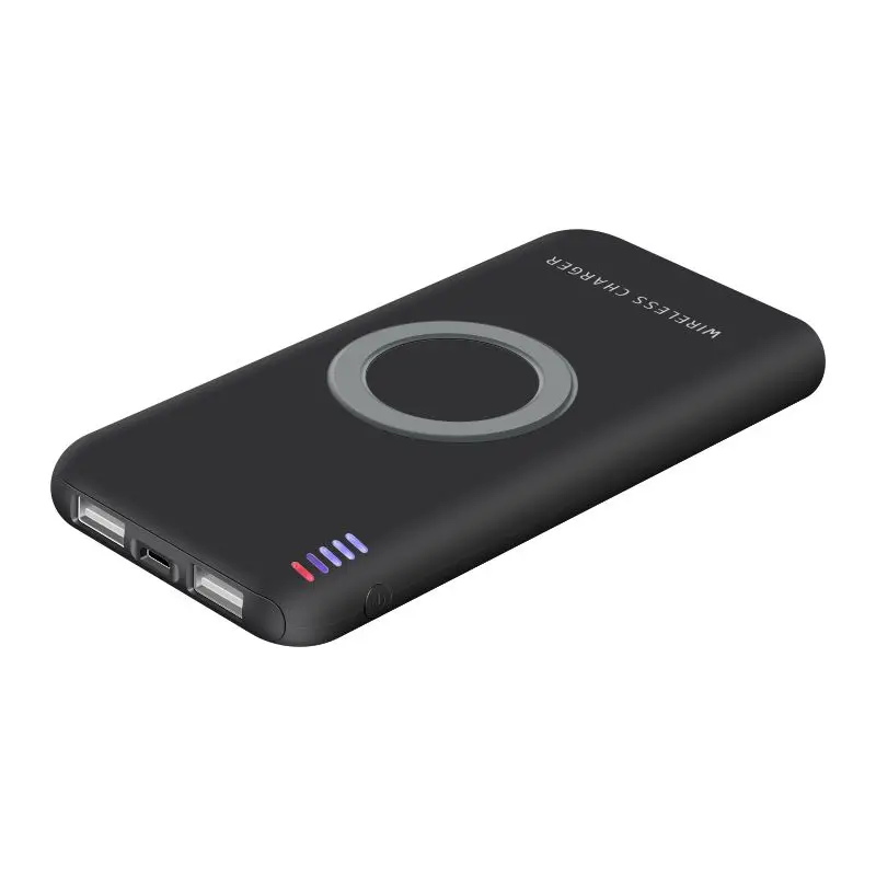 Беспроводное зарядное устройство Qi внешний аккумулятор с двумя USB портами для