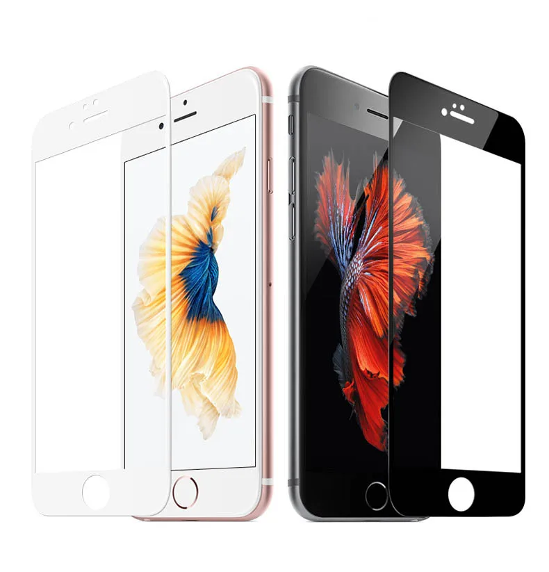 3d-стекло для iPhone 7 6 6s Plus защита экрана с закругленными краями закаленное защитное