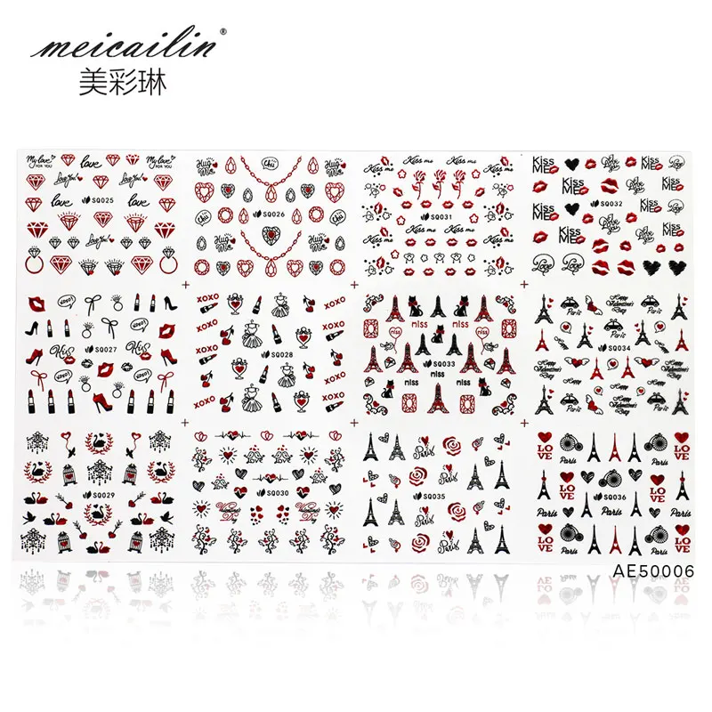 3D наклейки для дизайна ногтей в виде снежинок на рождественскую елку радужные