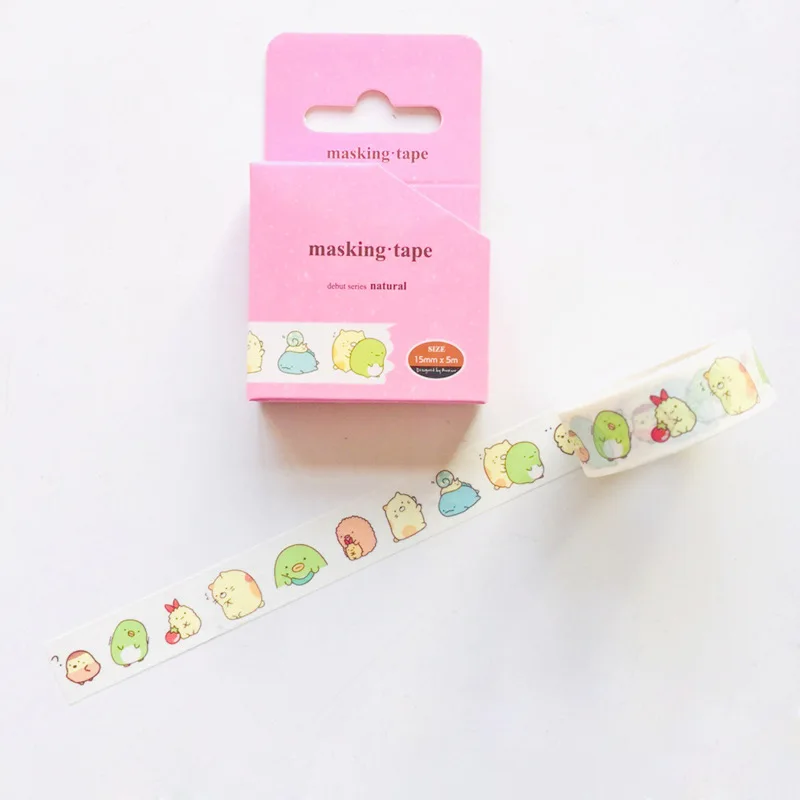 1,5 см тонкий широкий милые Sumikko Gurashi васи лента клейкая лента DIY Скрапбукинг Стикеры этикетка Маскировка для ремесла лента - Цвет: 08